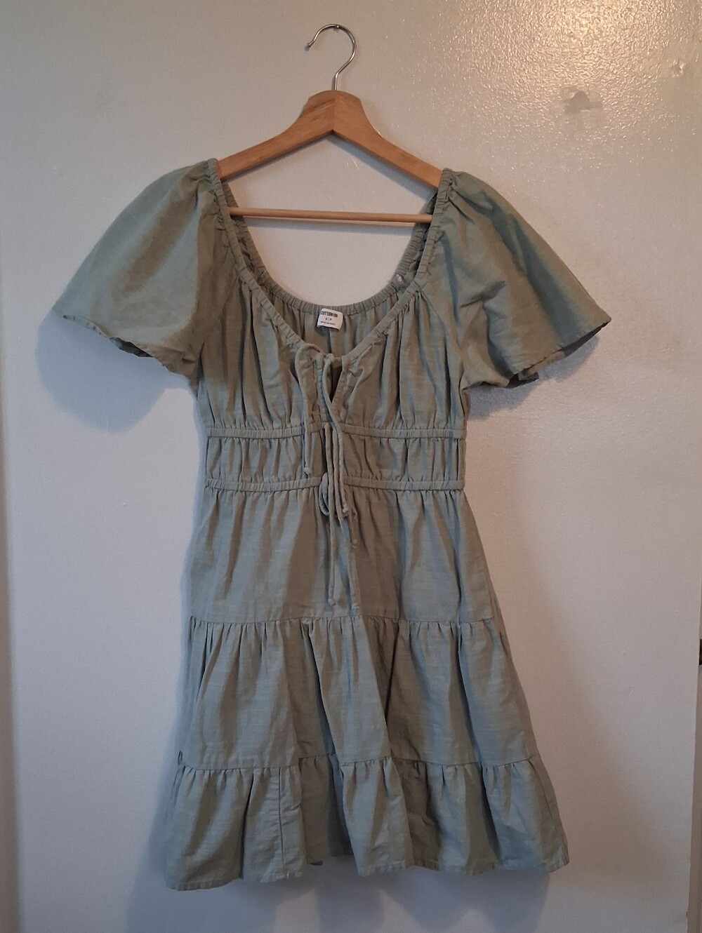 Cotton On Sage Green Tiered Dress Cotton